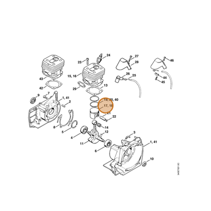 STIHL part 4116-030-2000 — IPL diagram snippet (6x zoom, amber highlight)