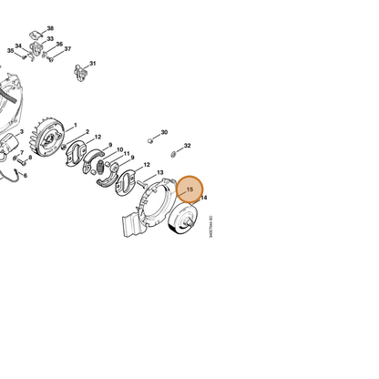 STIHL part 4116-084-7801 — IPL diagram snippet (6x zoom, amber highlight)