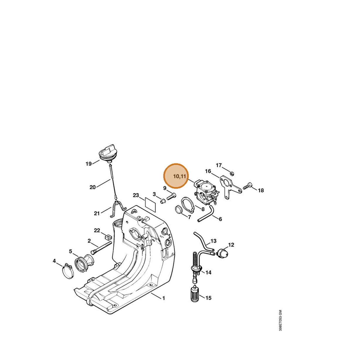 STIHL part 4116-120-0606 — IPL diagram snippet (6x zoom, amber highlight)