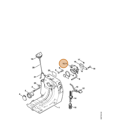 STIHL part 4116-120-0606 — IPL diagram snippet (6x zoom, amber highlight)