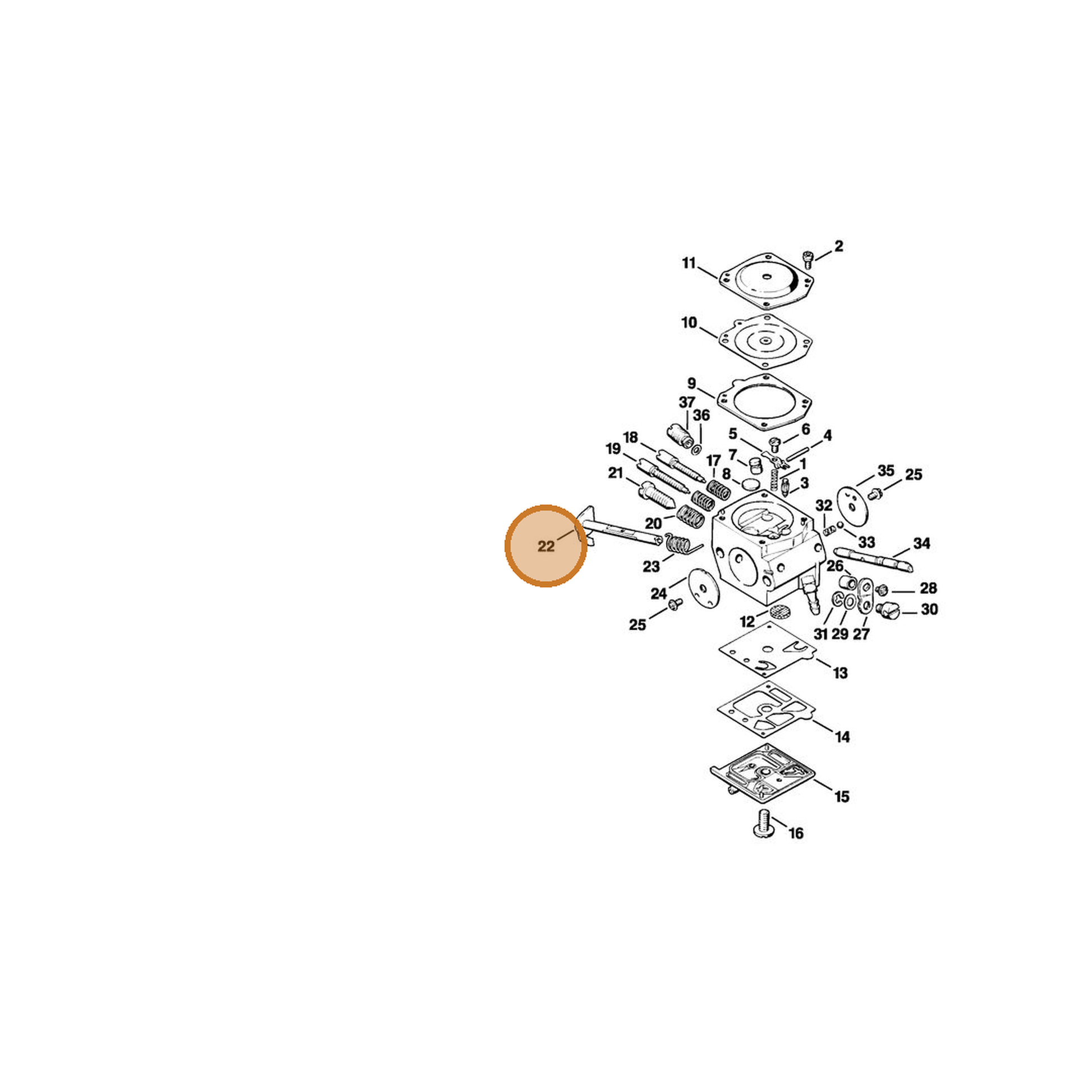 STIHL part 4116-120-7100 — IPL diagram snippet (6x zoom, amber highlight)