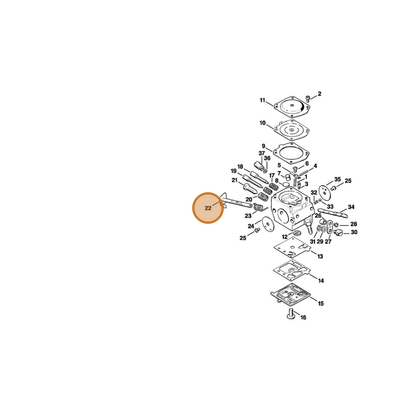STIHL part 4116-120-7100 — IPL diagram snippet (6x zoom, amber highlight)