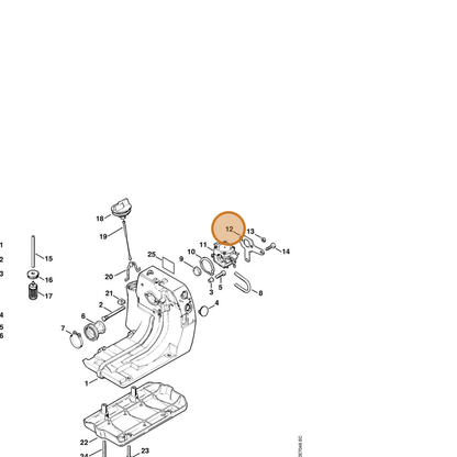 STIHL part 4116-121-0600 — IPL diagram snippet (6x zoom, amber highlight)