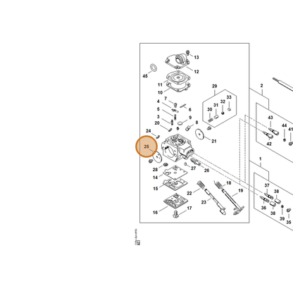 STIHL part 4116-121-2900 — IPL diagram snippet (6x zoom, amber highlight)