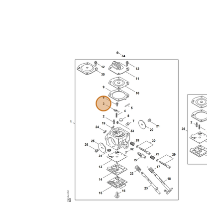 STIHL part 4116-121-5000 — IPL diagram snippet (6x zoom, amber highlight)