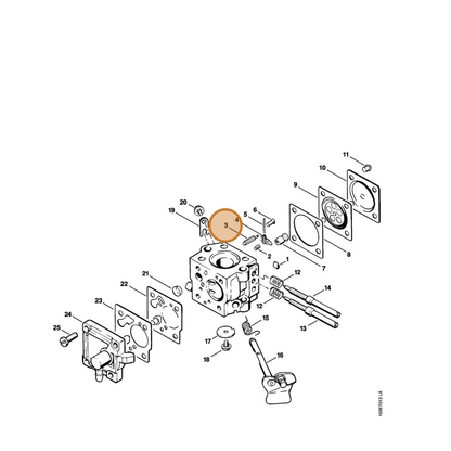 STIHL part 4116-121-5100 — IPL diagram snippet (6x zoom, amber highlight)