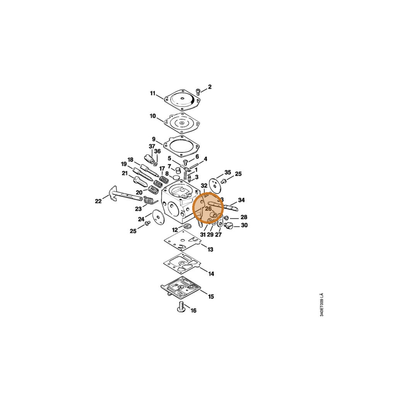 STIHL part 4116-122-5000 — IPL diagram snippet (6x zoom, amber highlight)