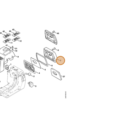 STIHL part 4116-140-1901 — IPL diagram snippet (6x zoom, amber highlight)