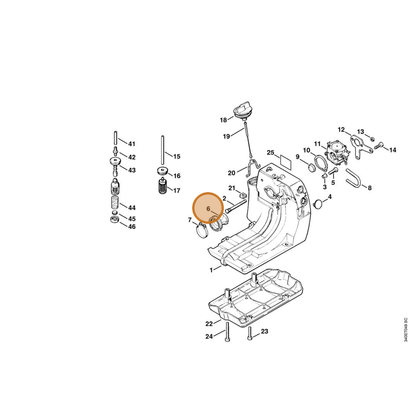 STIHL part 4116-141-2202 — IPL diagram snippet (6x zoom, amber highlight)