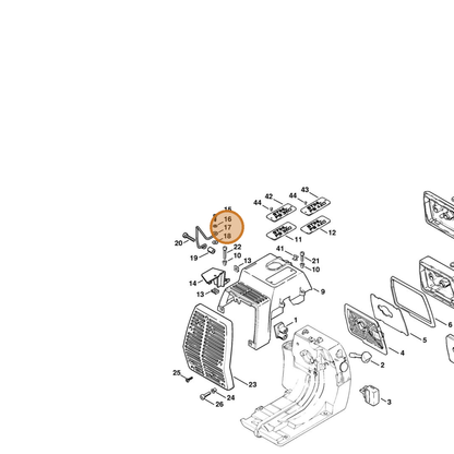 STIHL part 4116-141-2600 — IPL diagram snippet (6x zoom, amber highlight)