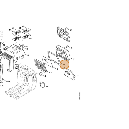 STIHL part 4116-149-0500 — IPL diagram snippet (6x zoom, amber highlight)