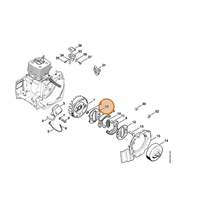 STIHL part 4116-162-1000 — IPL diagram snippet (6x zoom, amber highlight)