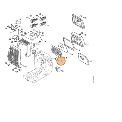 STIHL part 4116-182-9501 — IPL diagram snippet (6x zoom, amber highlight)
