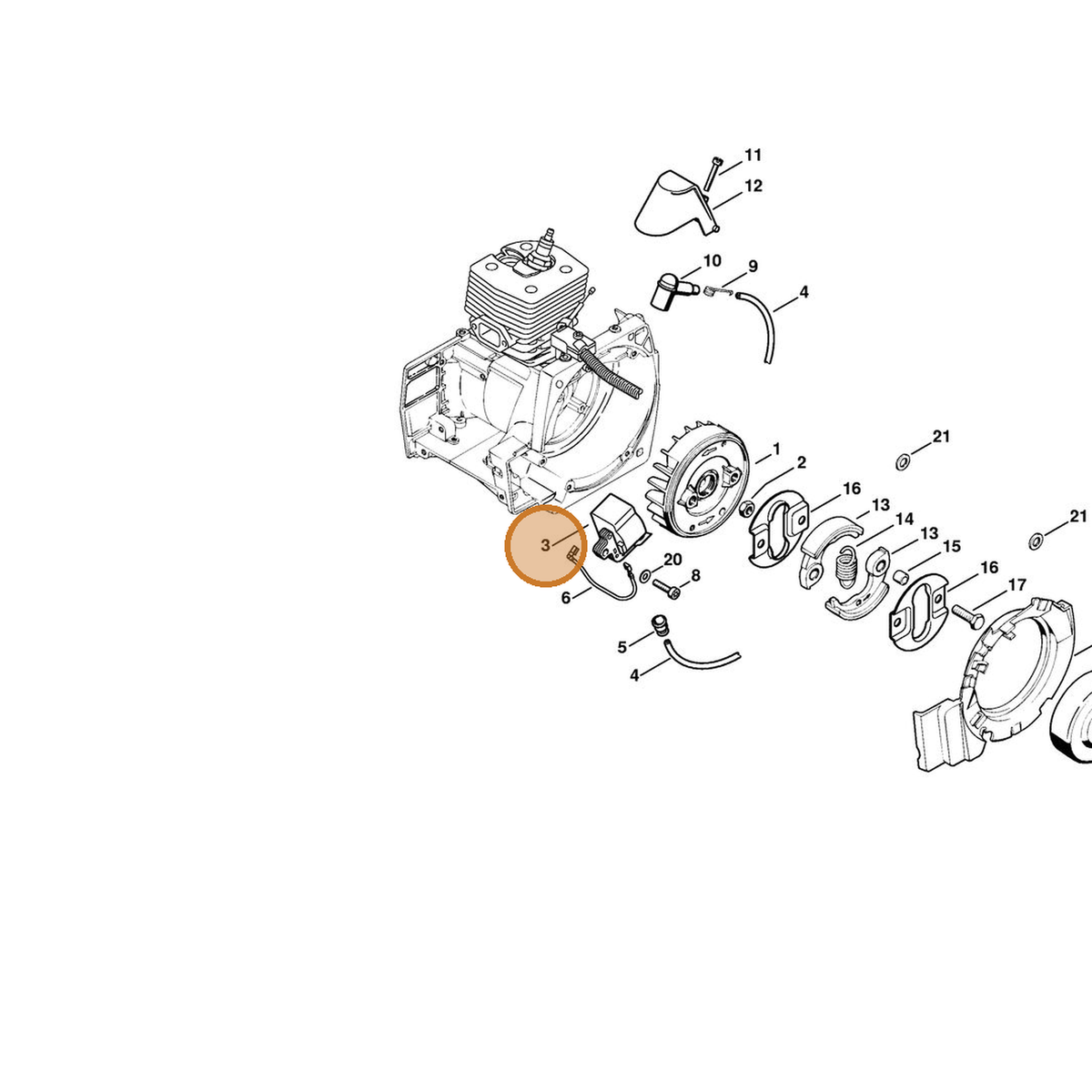STIHL part 4116-400-1306 — IPL diagram snippet (6x zoom, amber highlight)