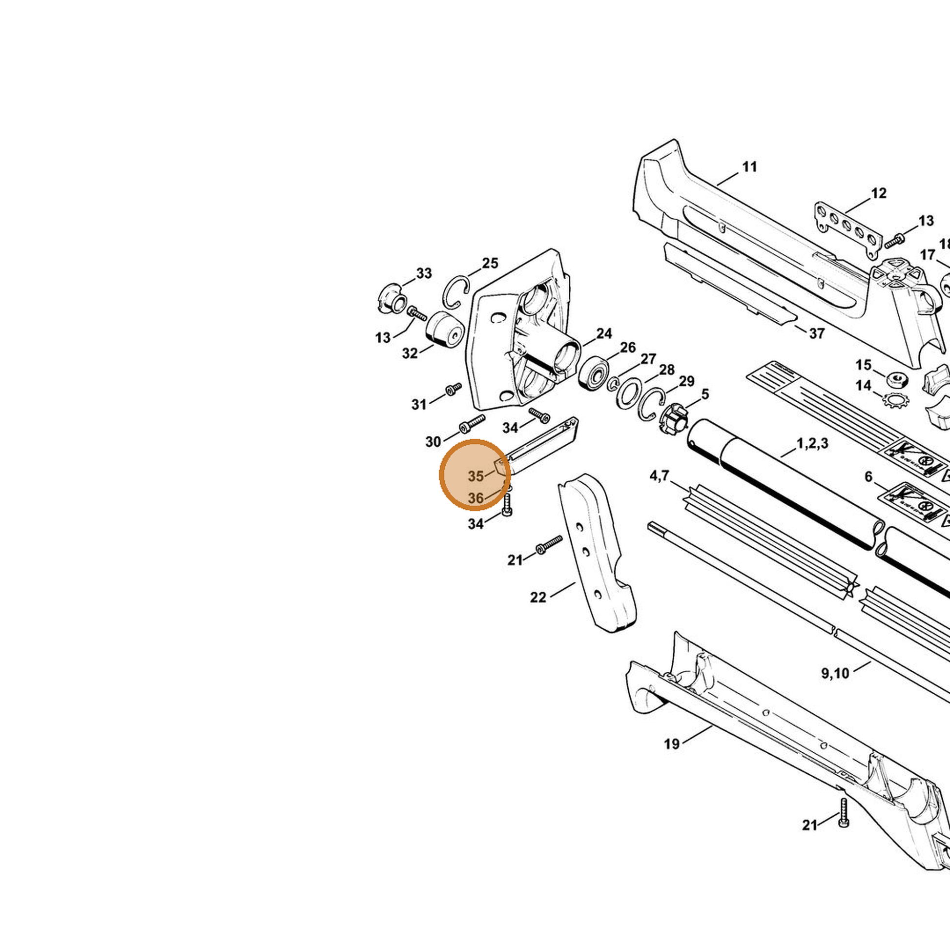 STIHL part 4116-700-8400 — IPL diagram snippet (6x zoom, amber highlight)