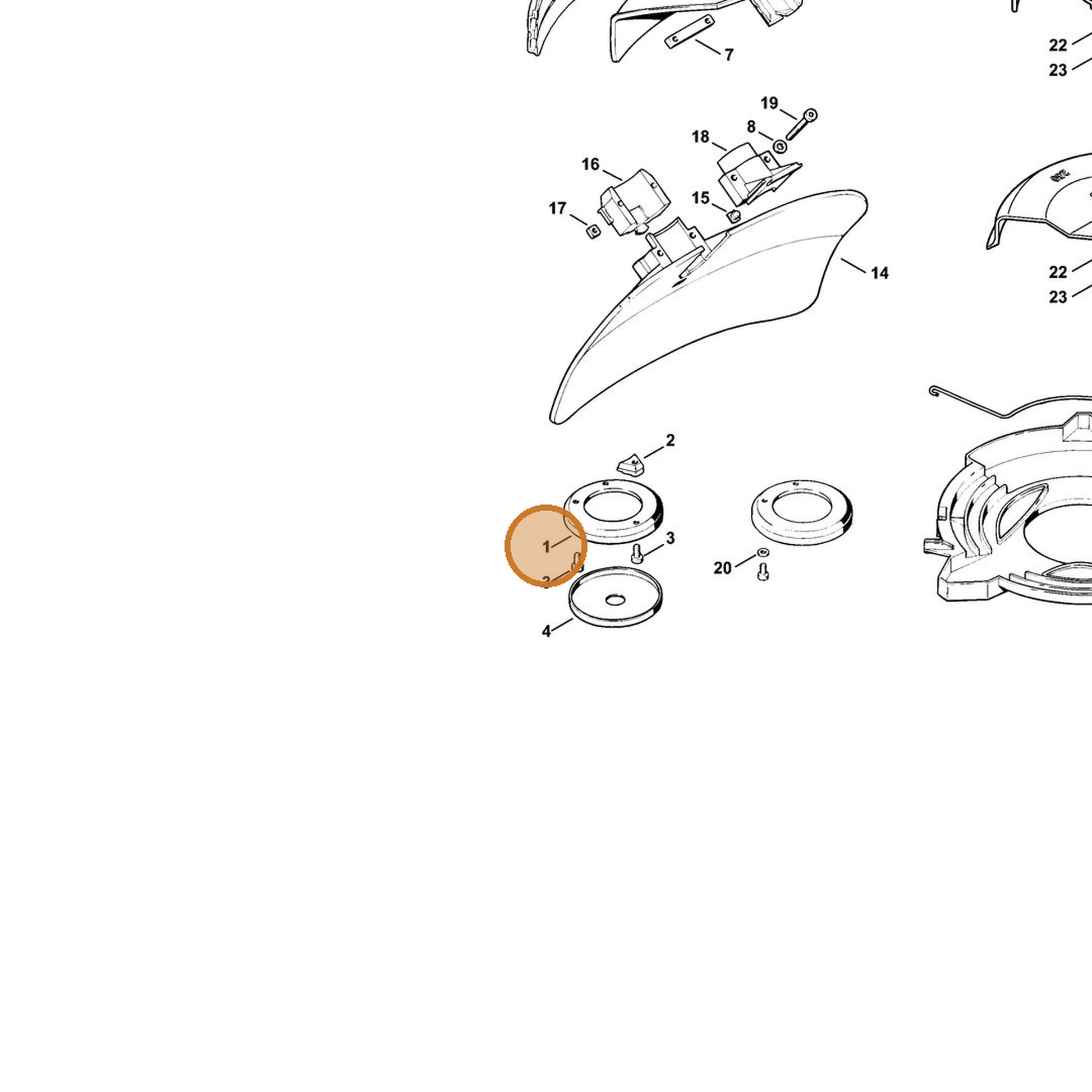 STIHL part 4116-710-2700 — IPL diagram snippet (6x zoom, amber highlight)