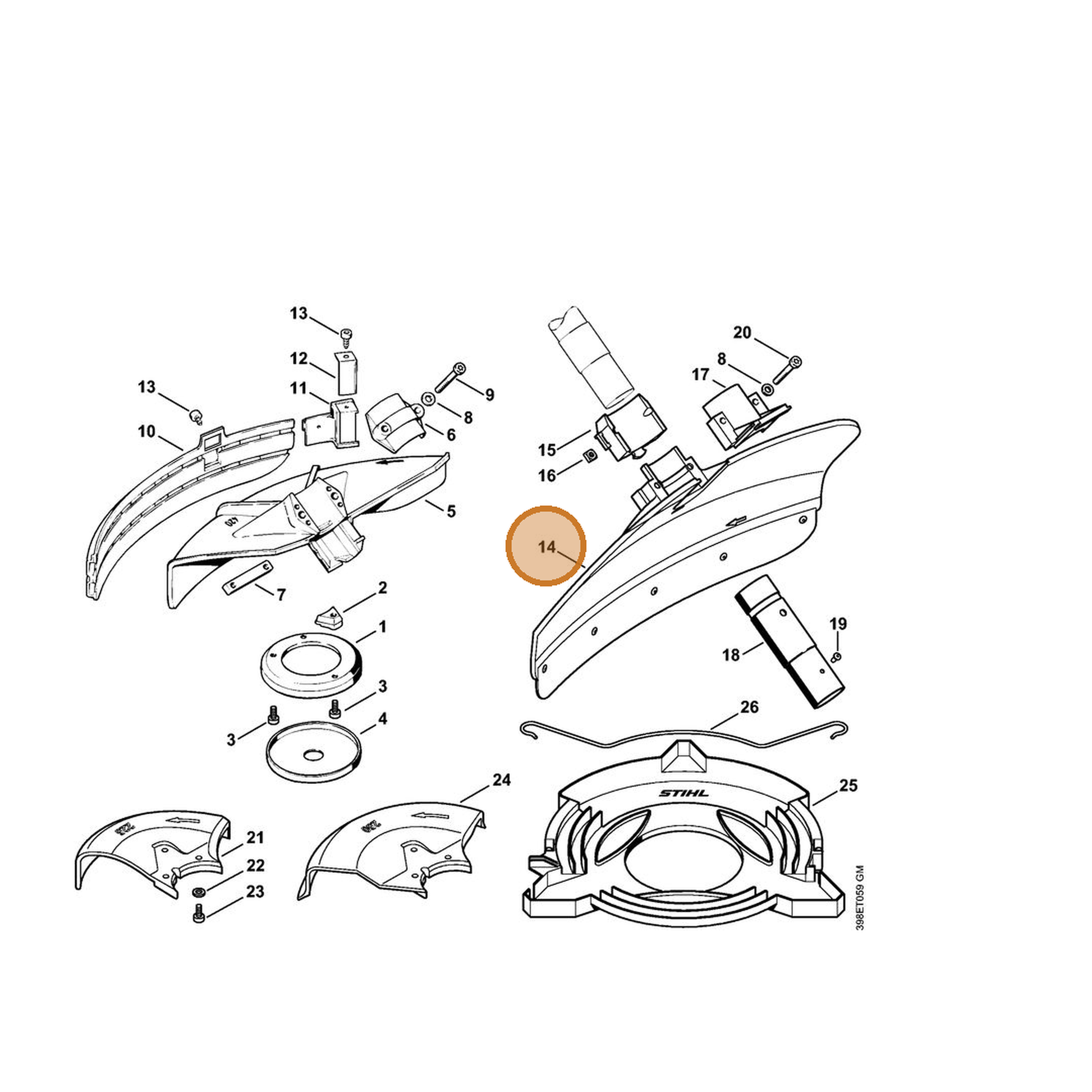 STIHL part 4116-710-8104 — IPL diagram snippet (6x zoom, amber highlight)