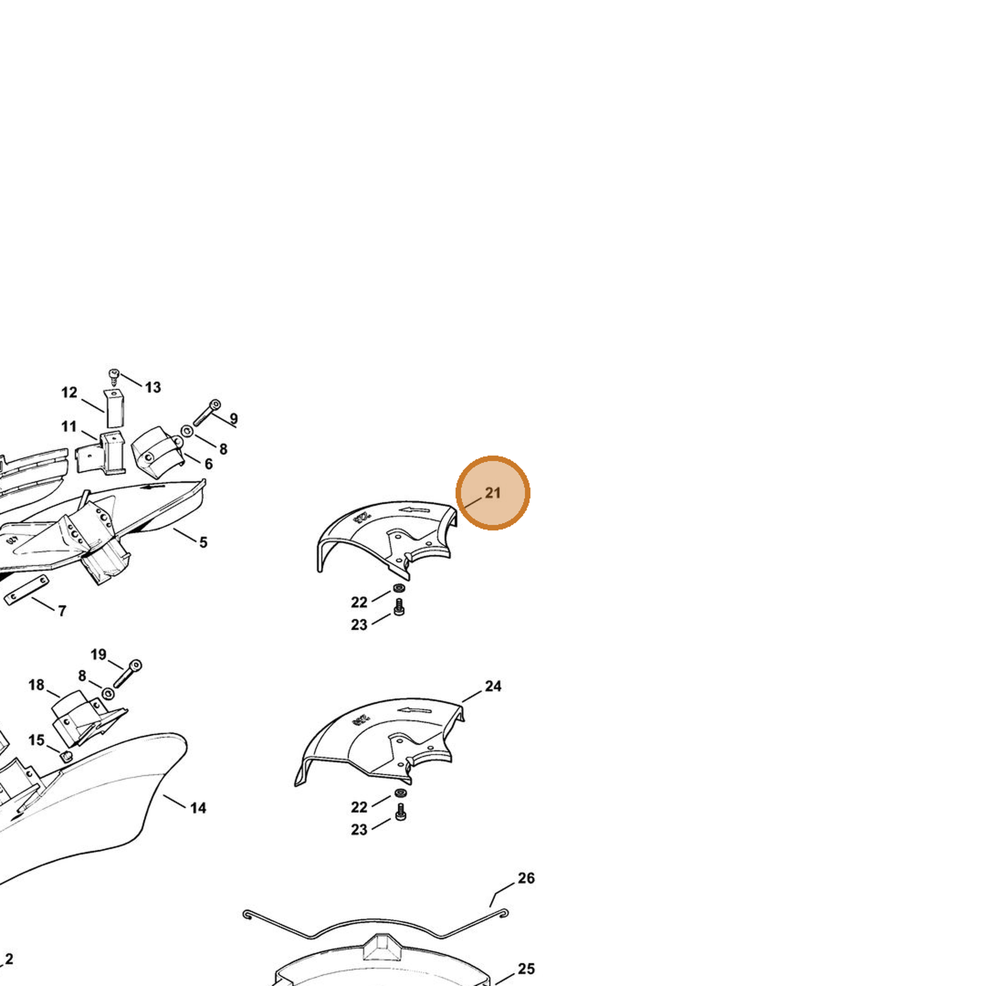 STIHL part 4116-710-8201 — IPL diagram snippet (6x zoom, amber highlight)