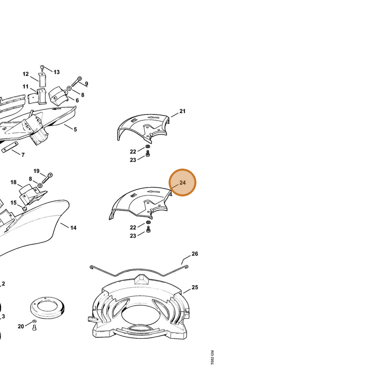 STIHL part 4116-710-8206 — IPL diagram snippet (6x zoom, amber highlight)