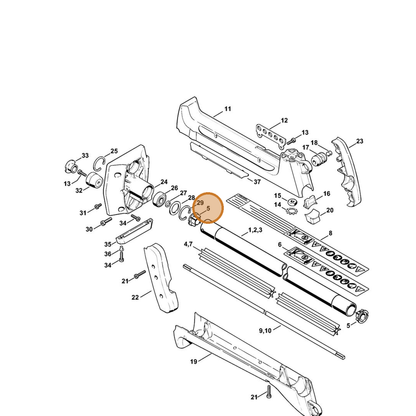 STIHL part 4116-711-2100 — IPL diagram snippet (6x zoom, amber highlight)