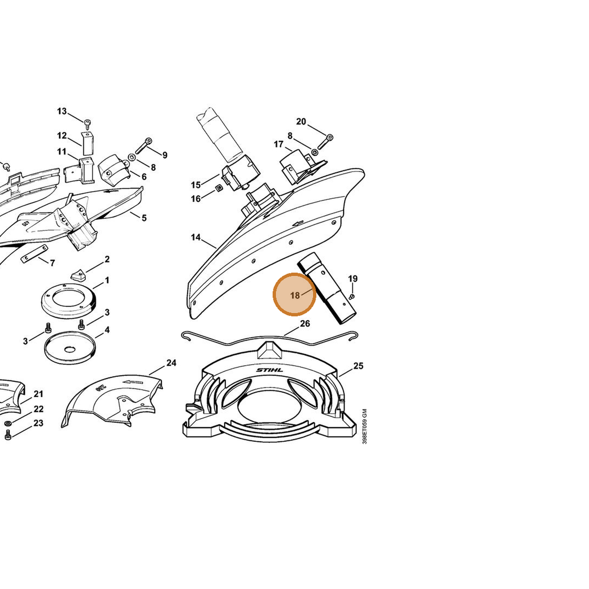 STIHL part 4116-711-2501 — IPL diagram snippet (6x zoom, amber highlight)