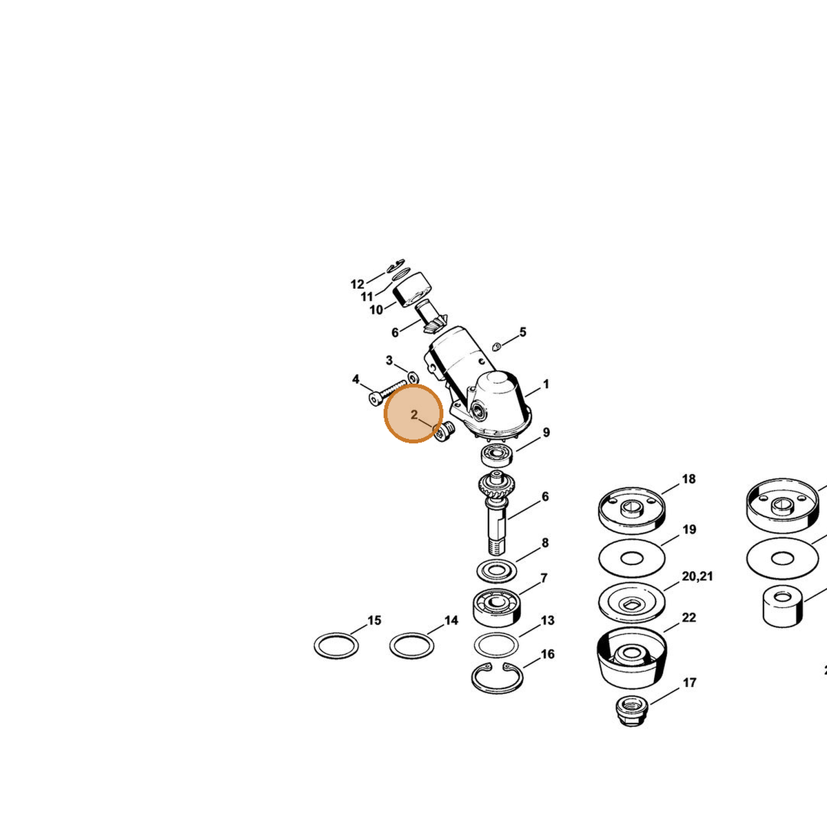 STIHL part 4116-713-6500 — IPL diagram snippet (6x zoom, amber highlight)