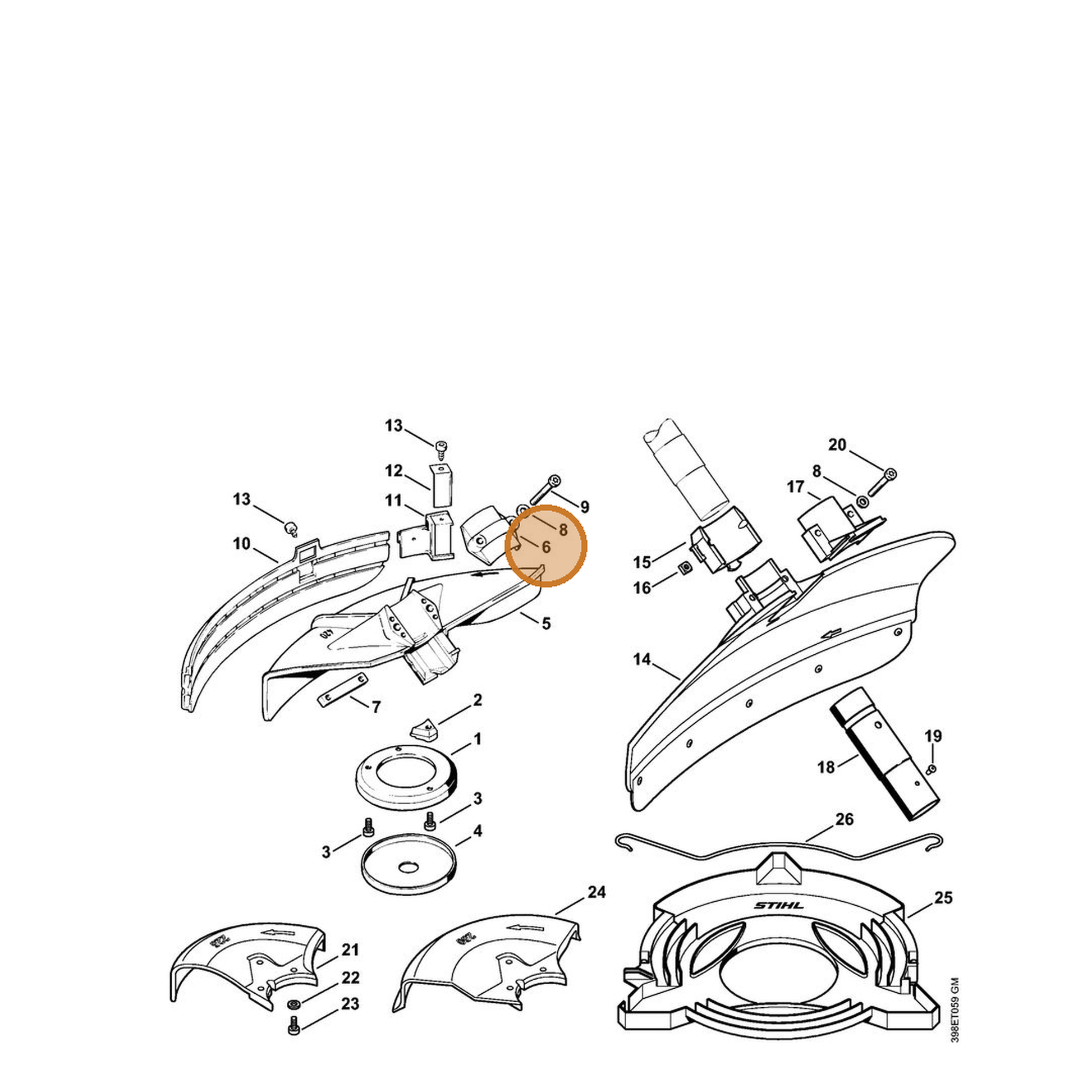 STIHL part 4116-716-6501 — IPL diagram snippet (6x zoom, amber highlight)