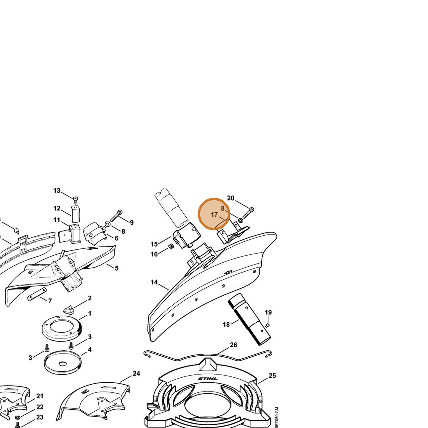 STIHL part 4116-716-6502 — IPL diagram snippet (6x zoom, amber highlight)