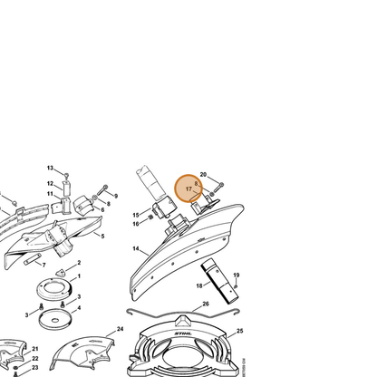 STIHL part 4116-716-6502 — IPL diagram snippet (6x zoom, amber highlight)