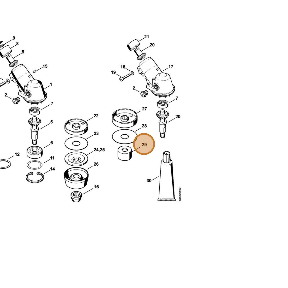 STIHL part 4116-717-2702 — IPL diagram snippet (6x zoom, amber highlight)