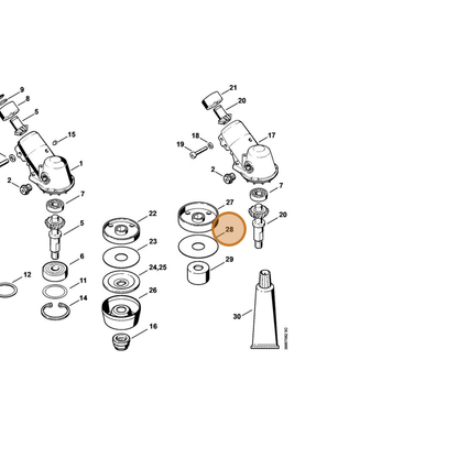 STIHL part 4116-717-2810 — IPL diagram snippet (6x zoom, amber highlight)
