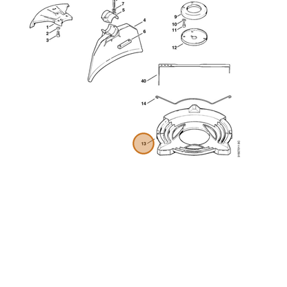 STIHL part 4116-790-3901 — IPL diagram snippet (6x zoom, amber highlight)