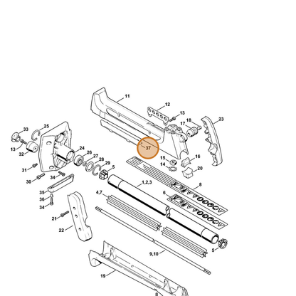 STIHL part 4116-791-0500 — IPL diagram snippet (6x zoom, amber highlight)