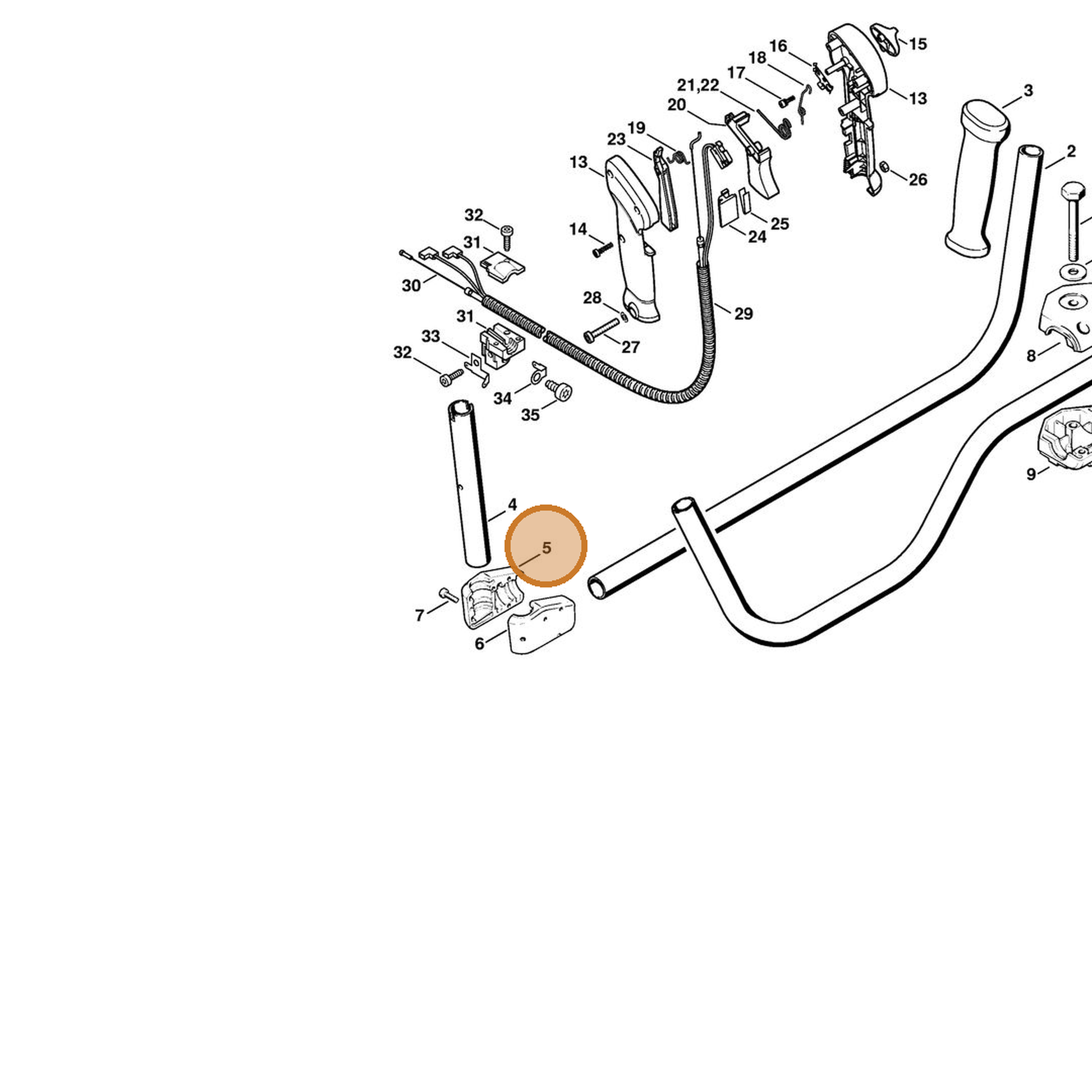 STIHL part 4116-791-0600 — IPL diagram snippet (6x zoom, amber highlight)