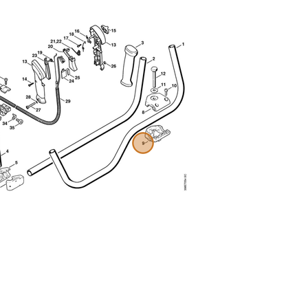 STIHL part 4116-791-0605 — IPL diagram snippet (6x zoom, amber highlight)