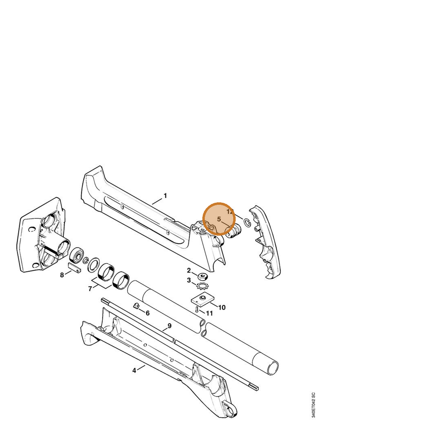 STIHL part 4116-791-2800 — IPL diagram snippet (6x zoom, amber highlight)