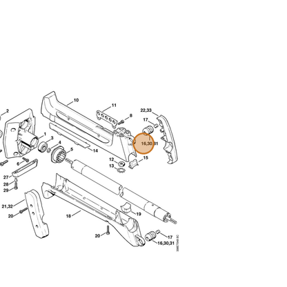 STIHL part 4116-791-2802 — IPL diagram snippet (6x zoom, amber highlight)