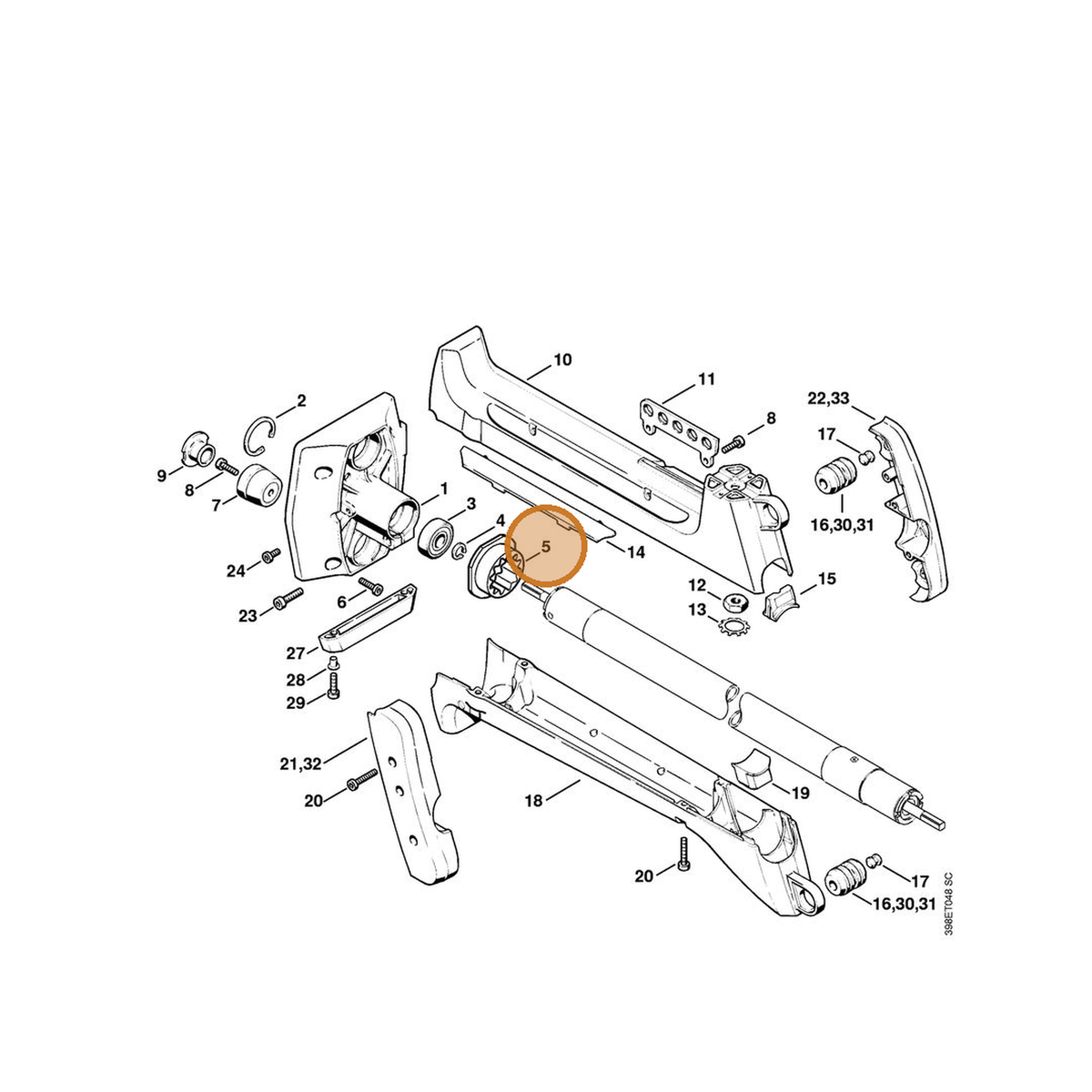 STIHL part 4116-791-2803 — IPL diagram snippet (6x zoom, amber highlight)