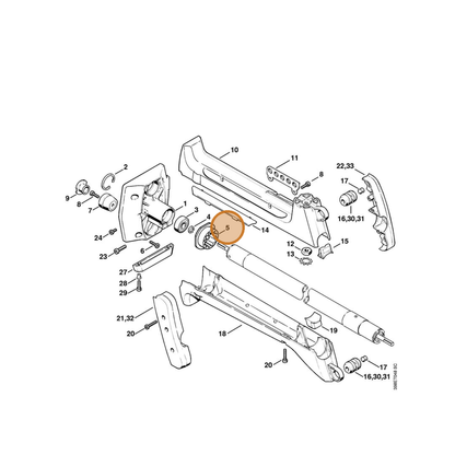 STIHL part 4116-791-2803 — IPL diagram snippet (6x zoom, amber highlight)