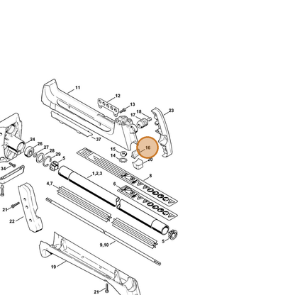 STIHL part 4116-791-2810 — IPL diagram snippet (6x zoom, amber highlight)