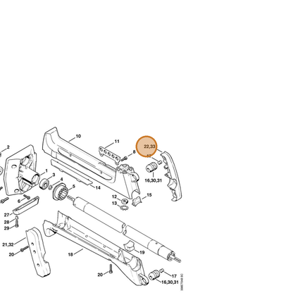 STIHL part 4116-791-6804 — IPL diagram snippet (6x zoom, amber highlight)