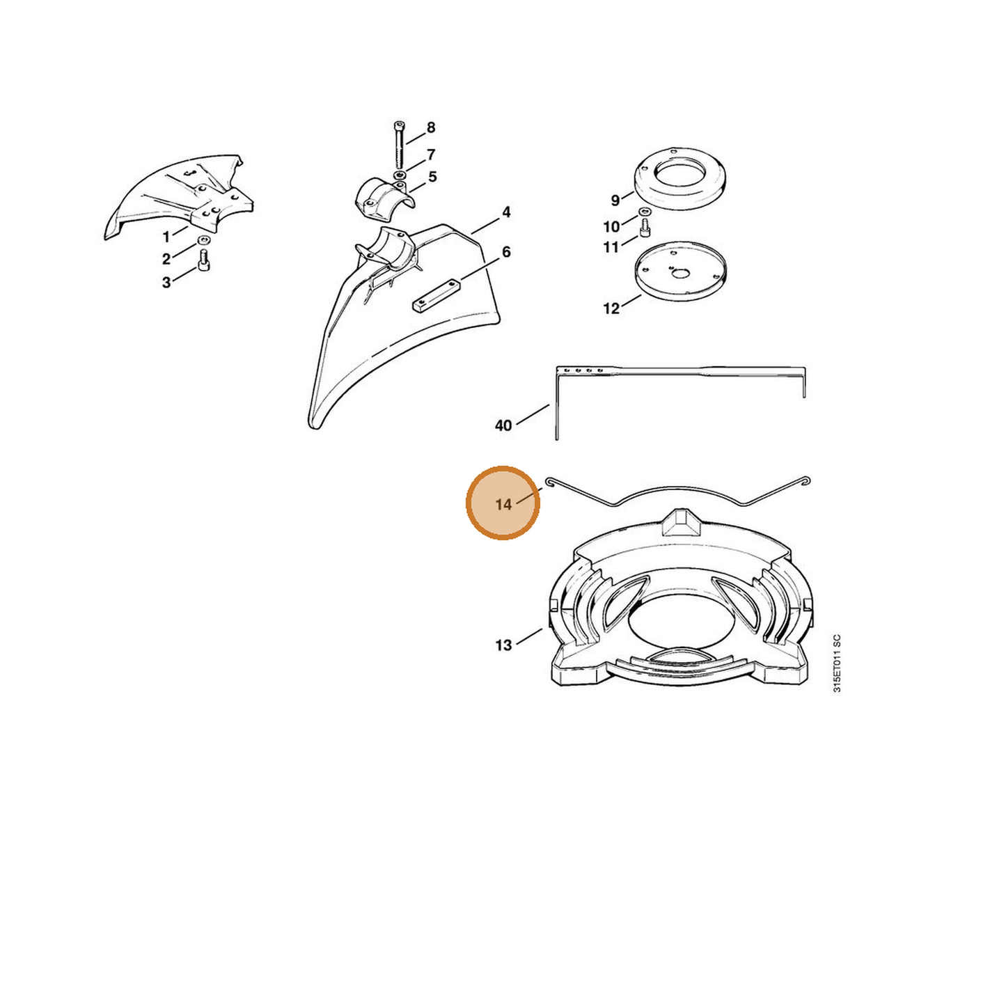 STIHL part 4116-792-4300 — IPL diagram snippet (6x zoom, amber highlight)