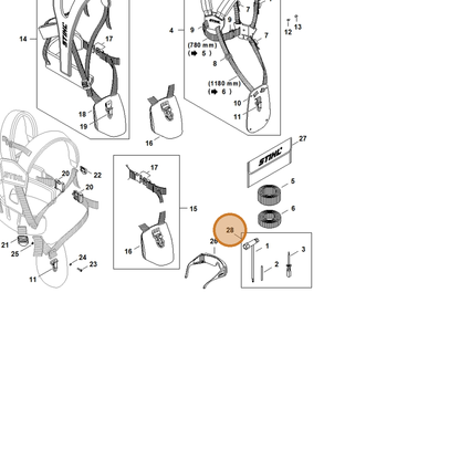 STIHL part 4116-890-1400 — IPL diagram snippet (6x zoom, amber highlight)