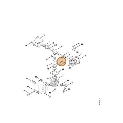 STIHL part 4117-034-1500 — IPL diagram snippet (6x zoom, amber highlight)