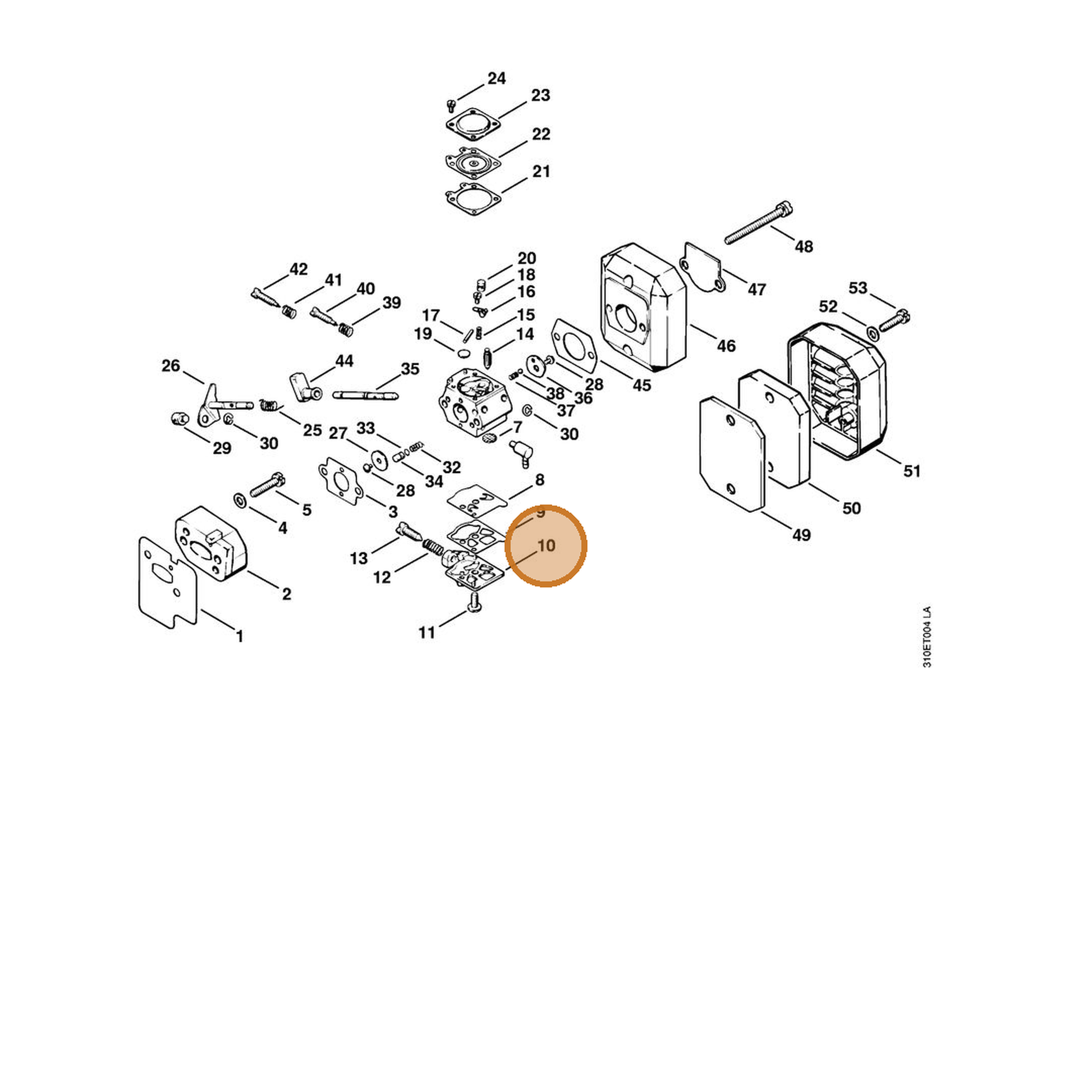 STIHL part 4117-121-0803 — IPL diagram snippet (6x zoom, amber highlight)