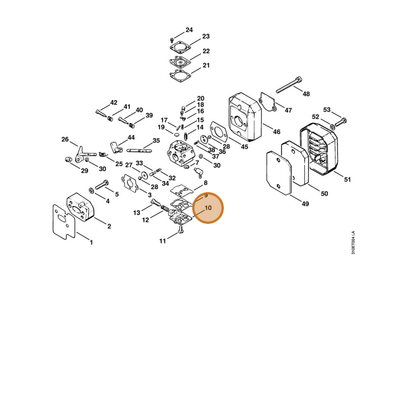 STIHL part 4117-121-0803 — IPL diagram snippet (6x zoom, amber highlight)