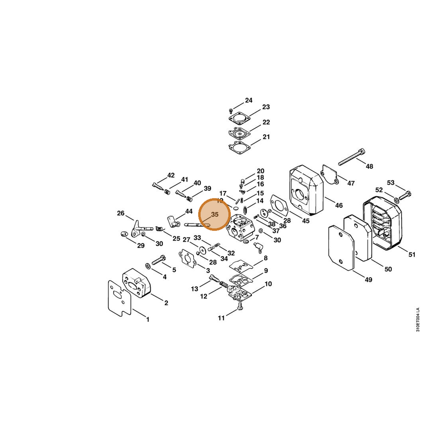 STIHL part 4117-121-3000 — IPL diagram snippet (6x zoom, amber highlight)