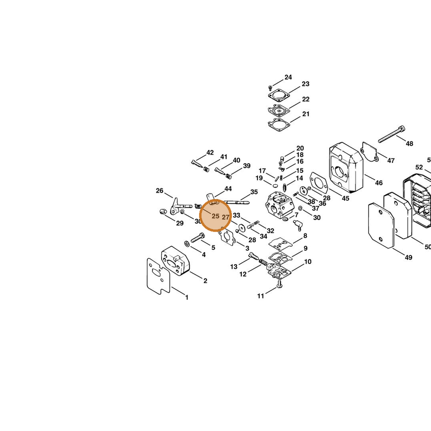 STIHL part 4117-122-3200 — IPL diagram snippet (6x zoom, amber highlight)