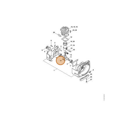 STIHL part 4119-030-0400 — IPL diagram snippet (6x zoom, amber highlight)