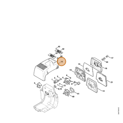 STIHL part 4119-084-0900 — IPL diagram snippet (6x zoom, amber highlight)